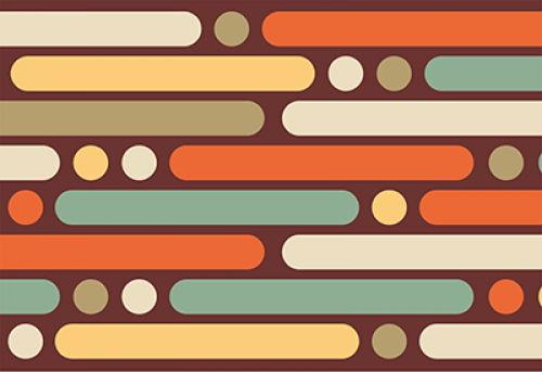 Badematte Retro Streifen und Punkte bunt